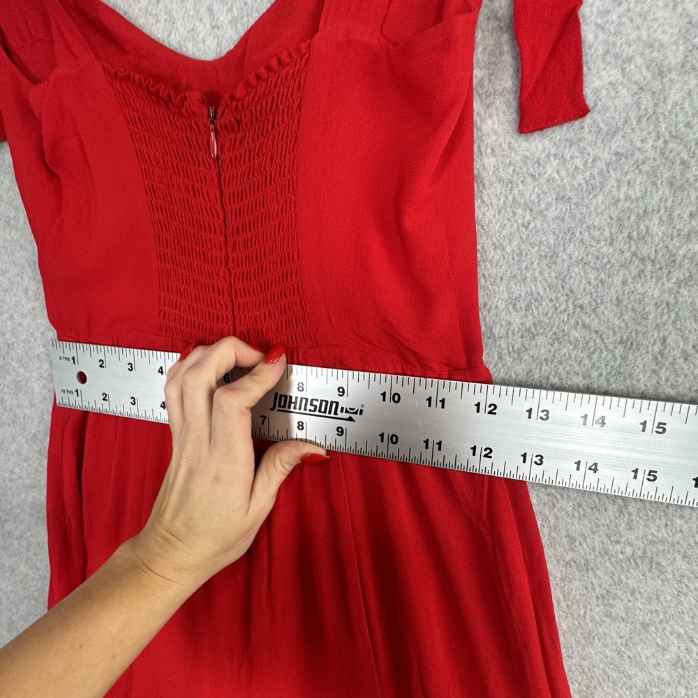 NWT Reformation Nadira Poinsettia Red Midi Dress 4P Sweetheart Bustier $278 - Picture 11 of 16
